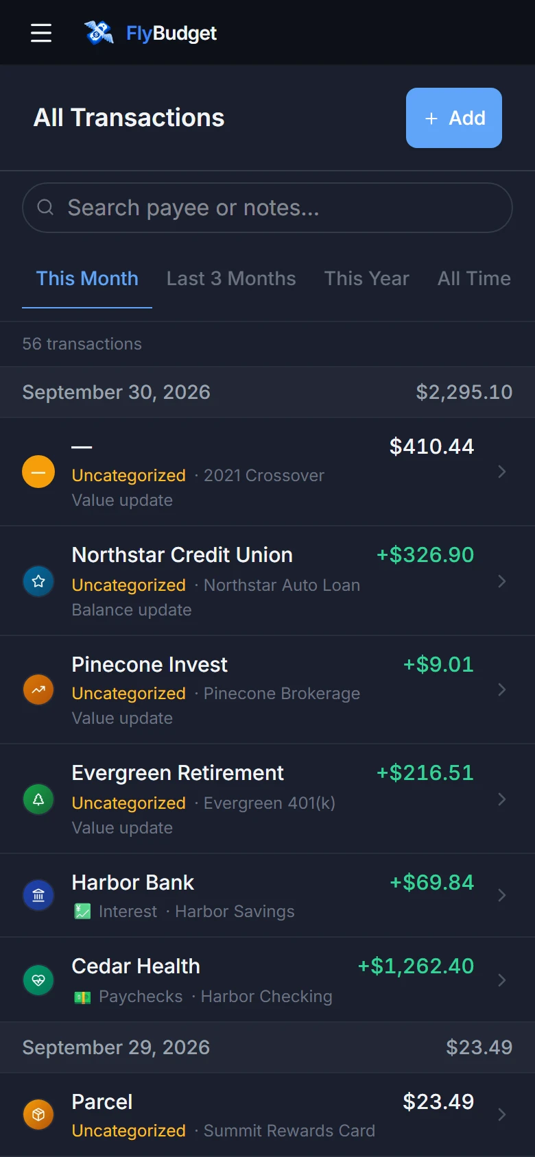 Transactions on a phone